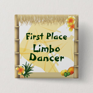 Luau Party First Ställe Limbo Dancer Award Button Knapp