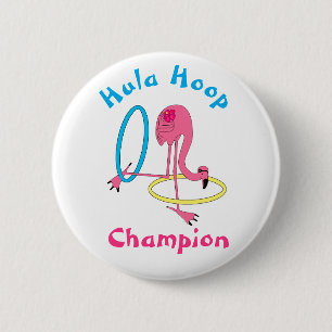 Luau Party Flamingo Hula Ring Champion 3"-knapp Knapp