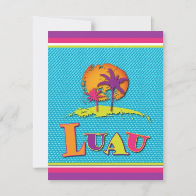Luau Party-inbjudan:4.25 x 5.5 cm Inbjudningar (Framsida)