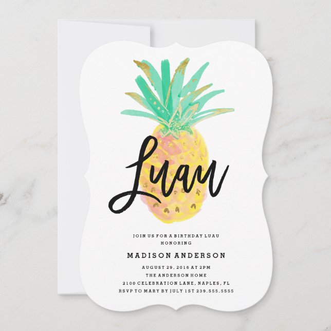 Luau Party-inbjudan Inbjudningar (Framsida)