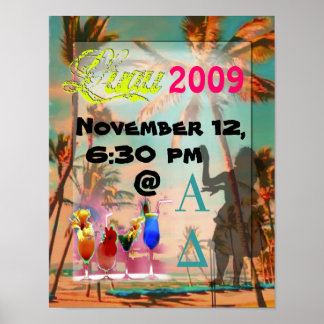 Luau Party Poster vintage hawaiian strand