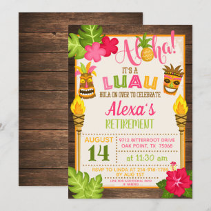 Luau pensionsfest inbjudan