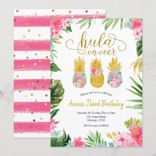 Luau Pineapple Girl Birthday-inbjudan Inbjudningar