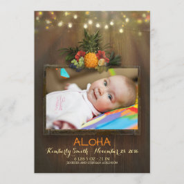 Luau Pineapple Tropical Newborn Baby Photo Birth Meddelande