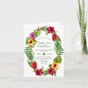 Luau Radiant Tropical Blommigt WAN Bröllop Inbjudan