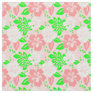 luau rosa jul hawaiiansk hibiskus blomster xmas tyg