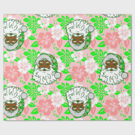 luau rosa jul hawaiianskt svart jultomte hibiskus presentpapper