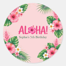 Luau Rosa Tropisk Aloha Födelsedag