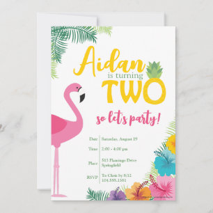 Luau Second Födelsedagsfest inbjudan, Luau Inbjuda Inbjudningar