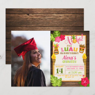 Luau Studenten-inbjudan med foto - flicka Inbjudningar