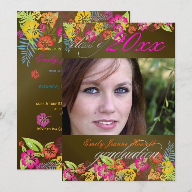 LUAU-STUDENTFEST/HIBISCUS/RAINBOW INBJUDNINGAR (Fram/baksida)