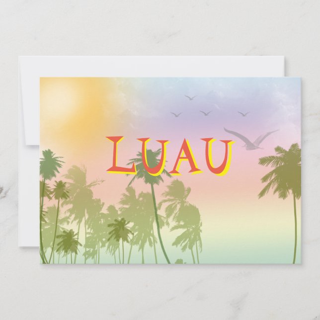 Luau Sweet sixteen-inbjudan Hawaiian Inbjudningar (Framsida)