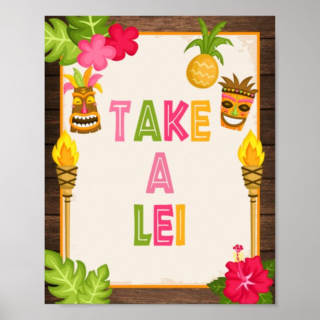 Luau Ta ett Lei-tecken Poster (Framsidan)