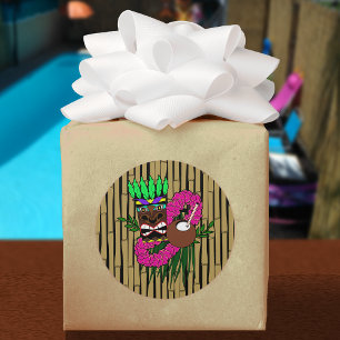 Luau Theme Runt Klistermärke