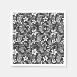 LUAU TIKI DESIGN (CHARCOAL) PAPPERSSERVETT
