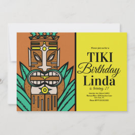 Luau Tiki Jungle Födelsedagsfest Inbjudningar