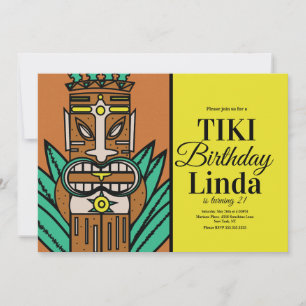 Luau Tiki Jungle Födelsedagsfest Inbjudningar
