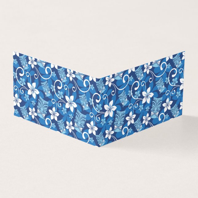 LUAU TIKI MÖNSTER (BRIGHT BLUE) KORT (Utsida)