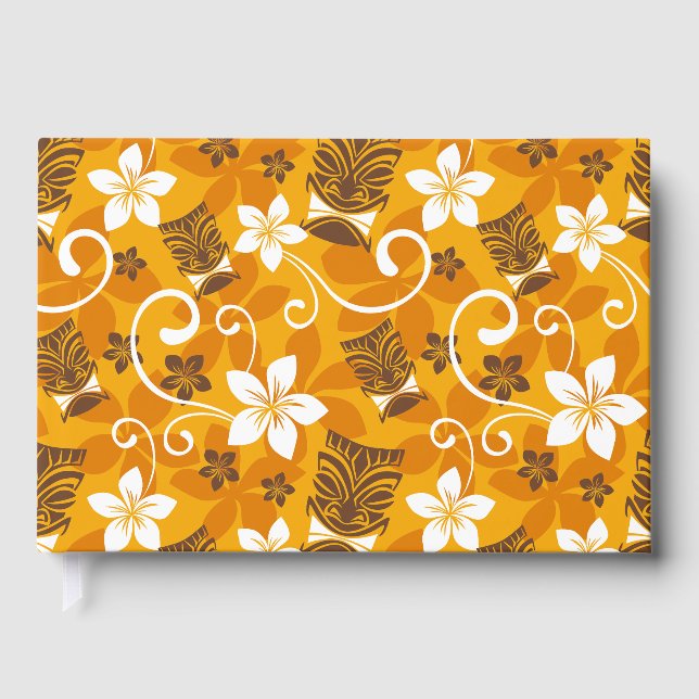 LUAU TIKI-MÖNSTER I ORANGE GÄSTBÖCKER (Framsida)
