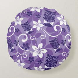 LUAU TIKI MÖNSTER (LILA) ROUND PILLOW RUND KUDDE