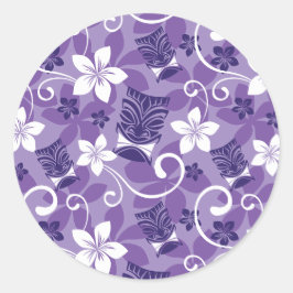 LUAU TIKI MÖNSTER (LILA) RUNT KLISTERMÄRKE