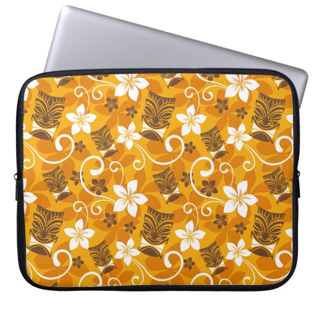LUAU TIKI MÖNSTER (ORANGE) LAPTOP FODRAL (Framsidan)