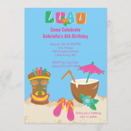 Luau Tiki på inbjudan till hönsdagstidningen