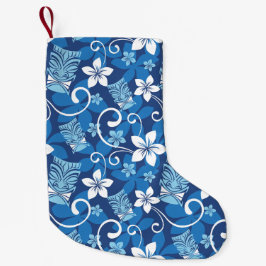 LUAU TIKI PATTERN (BRIGHT BLUE) LITEN JULSTRUMPA