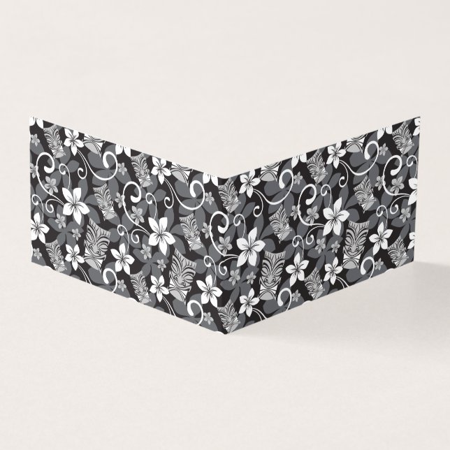 LUAU TIKI PATTERN (CHARCOAL) KORT (Utsida)