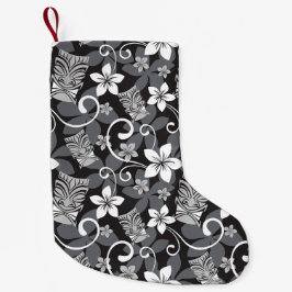 LUAU TIKI PATTERN (CHARCOAL) SMALL CHRISTMAS STOCK LITEN JULSTRUMPA