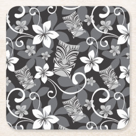 LUAU TIKI PATTERN (CHARCOAL) UNDERLÄGG PAPPER KVADRAT