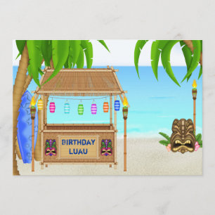 Luau Tropical Beach Birthday Investigation ~ Boys Inbjudningar
