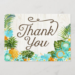 Luau Tropical Blommigt Beach Rustic Tack Kort