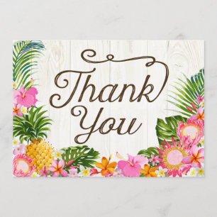 Luau Tropical Blommigt Beach Rustic Tack Kort
