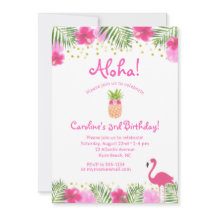 Luau Tropical Blommigt Girl 3 Tredje födelsedagsin