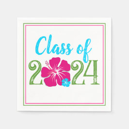 Luau Tropical Class of 2024 Studenten Papper Pappersservett