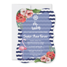 Luau Tropical Flamingo Navy Rand BABY SHOWER