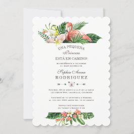 Luau Tropical Flowers Invación de Baby Shower Inbjudningar