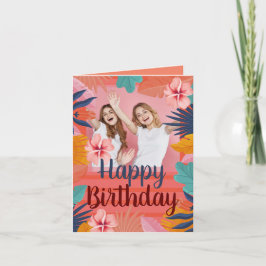 Luau Tropical Foto födelsedagskort Inbjudan