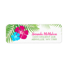 Luau Tropical Hibiscus Returetiketter Returadress Etikett