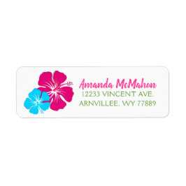 Luau Tropical Hibiscus Returetiketter Returadress Etikett