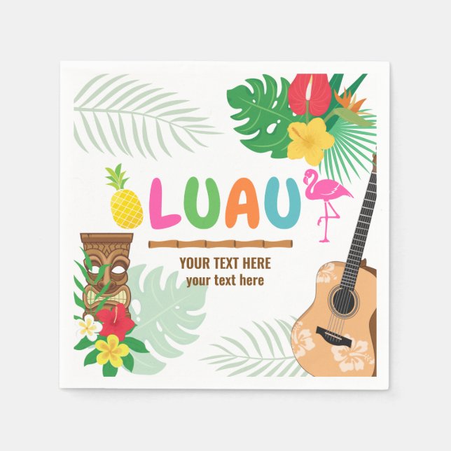 Luau Tropical Party Napkins Pappersservett (Framsidan)