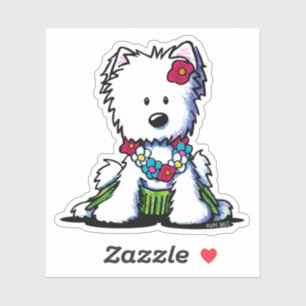 Luau Westie Anpassningsbar-cut Vinyl Sticker Klistermärken