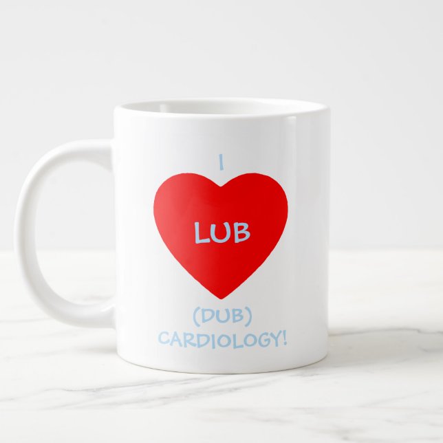 Lub Dub Heart Ljud Funny Cardiolog Jumbo Mugg (Vänster)