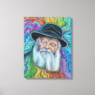 Lubavitcher Rebbe Rainbow Canvastryck