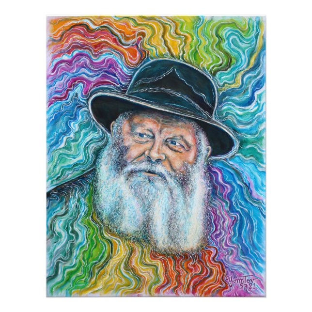 Lubavitcher Rebbe Rainbow Fototryck (Framsidan)