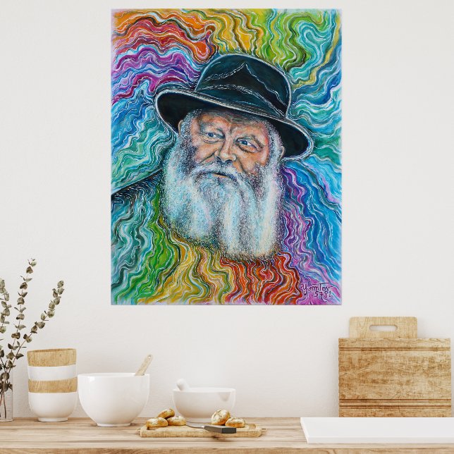 Lubavitcher Rebbe Rainbow Poster (Kök)