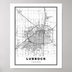 Lubbock Karta Poster