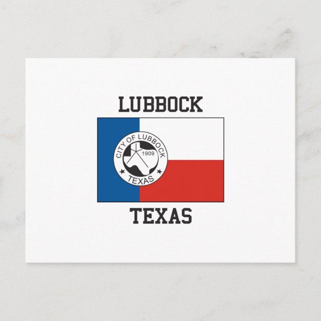 Lubbock Texas Flagga Vykort (Framsida)