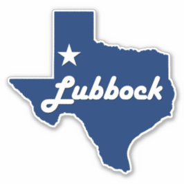 Lubbock, Texas Lone Star State Karta Klistermärken